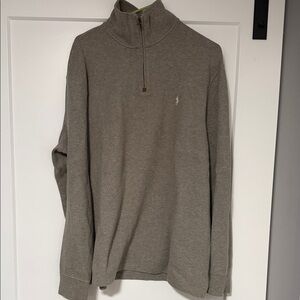 Polo-Style Men's Half-Zip Sweater - Gray